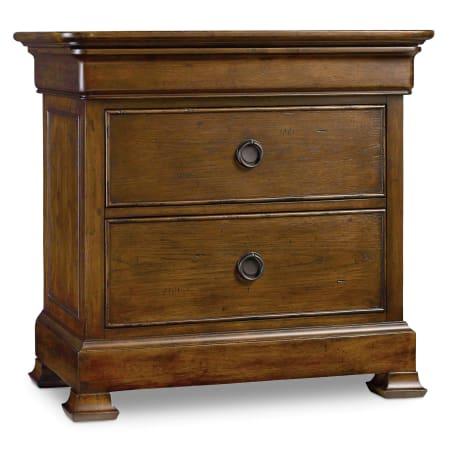 Hooker Furniture Archivist 32" Wide Pecky Pecan Veneer Nightstand Dark Wood / Bronze