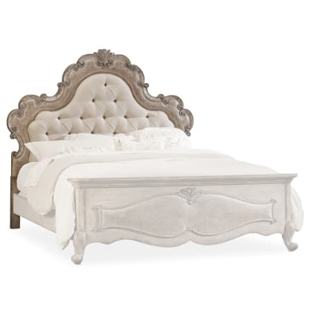 Hooker Furniture Queen Pecan and Poplar Headboard with Tufted Upholstery from the Chatelet Collection Turtle Dove / Antique Linen