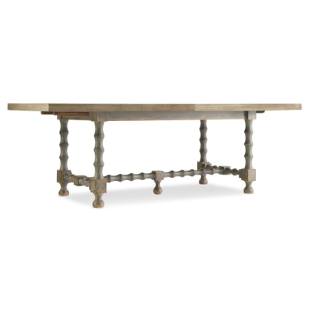 Hooker Furniture Ciao Bella 120" Long Rustic Italian Trestle Style Dining Table Comedor with (2) 18" Leaves Worn Gray / Distressed Natural