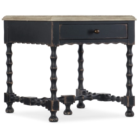 Hooker Furniture Ciao Bella 26" Wide Vintage Style End Table Distressed Black / Flaked Cream