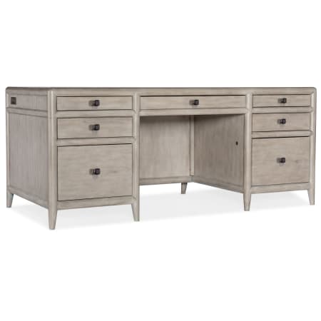 Hooker Furniture Work Your Way 72" Alder Veneer 7 Drawer Executive Desk Grey Mink