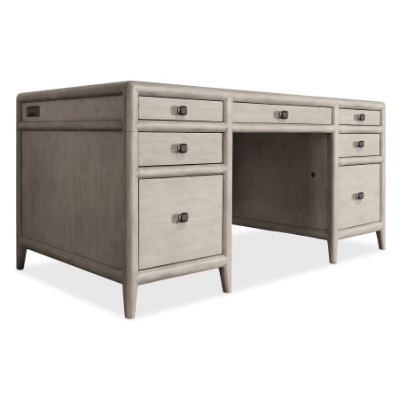 Hooker Furniture Work Your Way 64" Alder Veneer 7 Drawer Junior Executive Desk Grey Mink