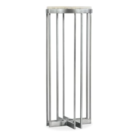 Hooker Furniture Melange 14" Diameter Onyx Top Steel Accent Table Pewter / White Onyx