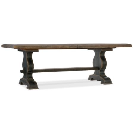 Hooker Furniture Bandera 122" Long Rustic Elegant Dining Table from the Hill Country Collection - Includes (2) 18" Leaves Saddle Brown / Anthracite