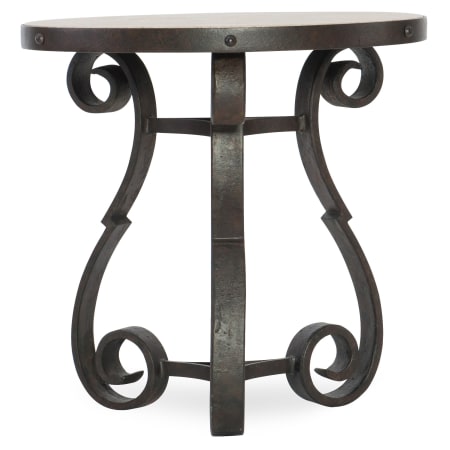 Hooker Furniture Luckenbach 26" Round Cast Iron and Travertine End Table from the Hill Country Collection Deep Metal