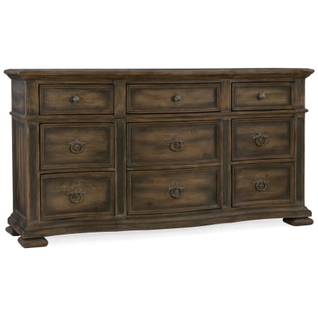 Hooker Furniture Williamson 72" Wide Poplar and Walnut Dresser with 9 Drawers from the Hill Country Collection Saddle Brown / Anthracite