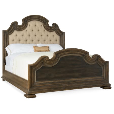 Hooker Furniture Fair Oaks Queen Hardwood Upholstered Headboard from the Hill Country Collection Saddle Brown / Anthracite