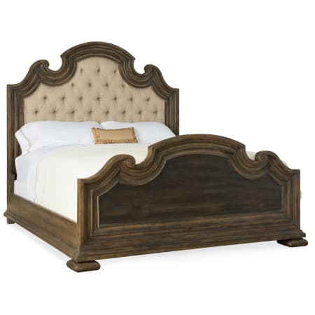 Hooker Furniture Fair Oaks California King Hardwood Upholstered Panel Bed Frame from the Hill Country Collection Saddle Brown / Anthracite