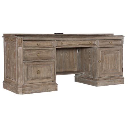 Hooker Furniture Work Your Way 73" Oak Veneer 5 Drawer Computer Desk with Power Outlet Claro