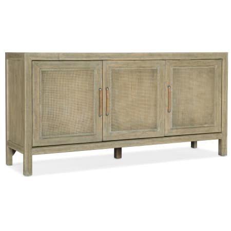 Hooker Furniture Surfrider 65" Wide Coastal Casual Tropical Resort Styled TV Stand Media Cabinet with Rattan Doors Driftwood