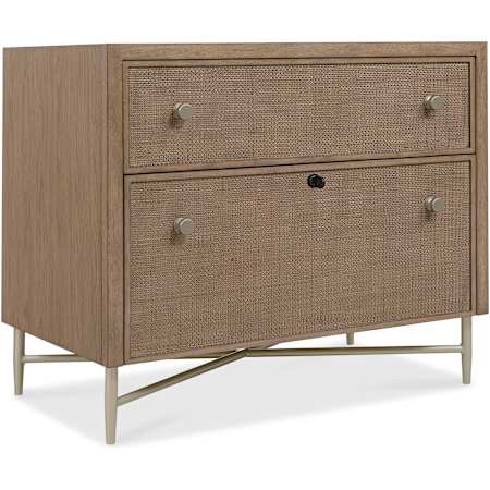 Hooker Furniture Sonnet 38" Wide 2 Drawer White Oak Storage Furniture with Locking File Drawer White Oak / Woven Split Cane / Satin