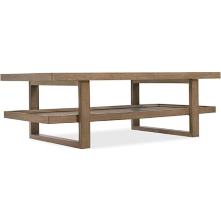 Hooker Furniture Sonnet 54" Wide White Oak, Cane, and Veneer Table White Oak / Woven Split Cane