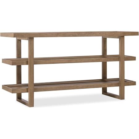 Hooker Furniture Sonnet 68" Wide Wood and Cane Table with Glass Top White Oak / Woven Split Cane