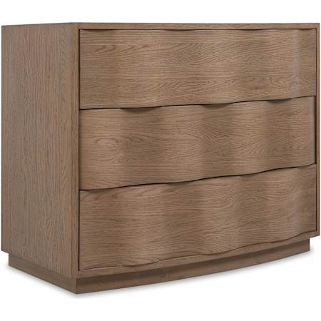 Hooker Furniture Sonnet 36" Wide 3 Drawer Oak Storage Furniture with Wave Motif Fronts White Oak