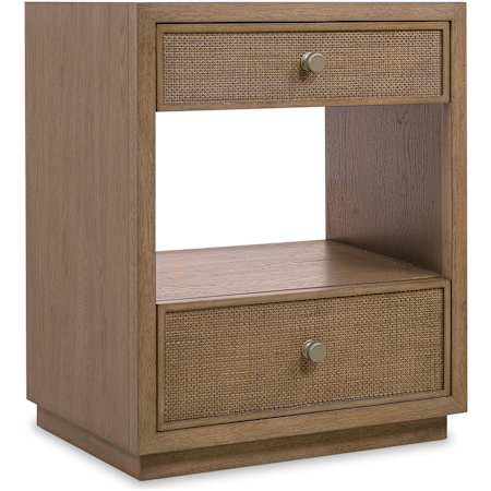 Hooker Furniture Sonnet 24" Wide White Oak Wood Nightstand with Plinth Base White Oak / Satin