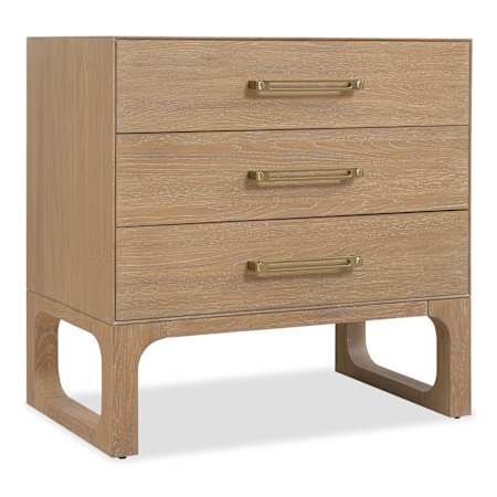 Hooker Furniture Banyon Bay 30" Wide White Oak Wood Nightstand Desert Oak / Brushed Brass
