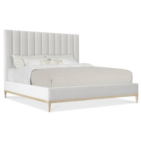 Hooker Furniture Cascade King Fabric and Wood Bed Frame Terrain / Wolf Pearl