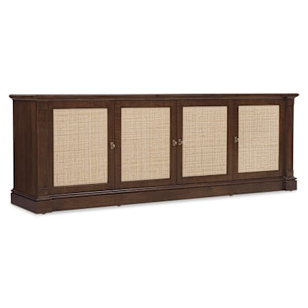 Hooker Furniture Archives 86" Wide Raffia and Veneer Table Classic Walnut / Raffia