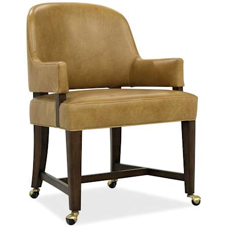 Hooker Furniture Archives 24" Wide Leather Game Chair Classic Walnut / Dark Blond