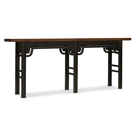 Hooker Furniture Archives 84" Wide Veneer Table Classic Walnut / Black