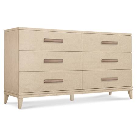 Hooker Furniture Westwood 66" Wide 6 Drawer Storage Furniture Polished Limestone / Plated Radiance