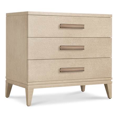Hooker Furniture Westwood 32" Wide Veneer Nightstand Polished Limestone / Plated Radiance