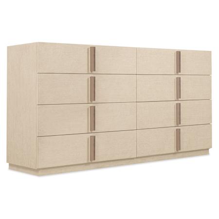 Hooker Furniture Westwood 72" Wide 8 Drawer Storage Furniture Polished Limestone / Plated Radiance