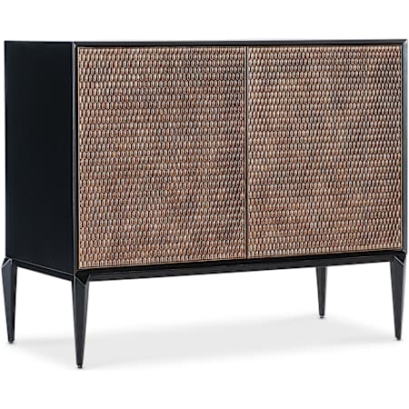 Hooker Furniture Melange 43" Wide 2 Door Maple, Metal, and Resin Accent Cabinet with Soft Close Hinges Black / Brown