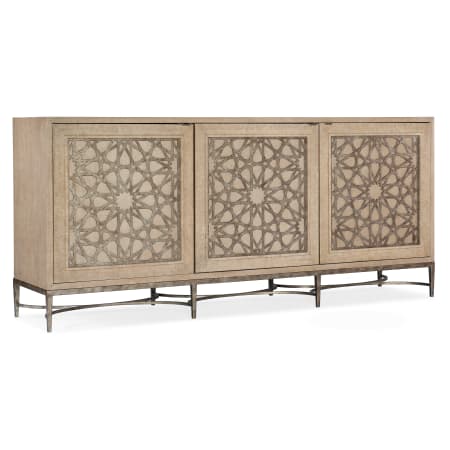 Hooker Furniture Melange 80" Wide 3 Door 1 Drawer Maple Veneer Media Cabinet Pearl / Antique Metal