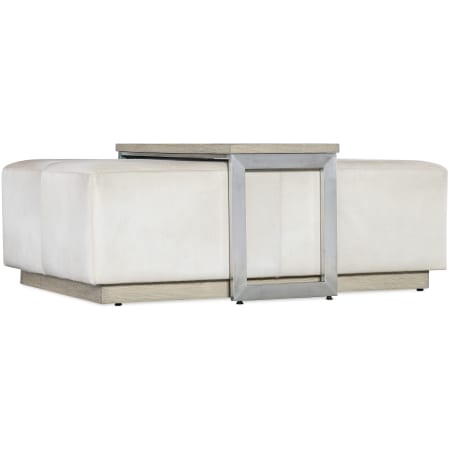 Hooker Furniture Bridged 40" Wide Wood Top Leather Coffee Table Silver