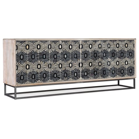 Hooker Furniture Melange 80" Wide Mango Wood Accent Cabinet with Bone Inlay Pattern Light Wood / Gray