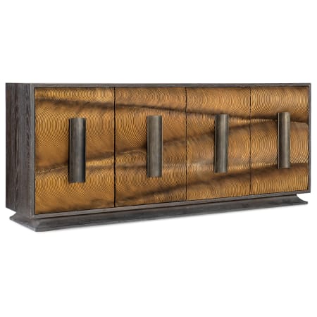 Hooker Furniture Melange 80" Wide Oak Veneer, Resin Accent Cabinet Dark Wood / Gold Swirl