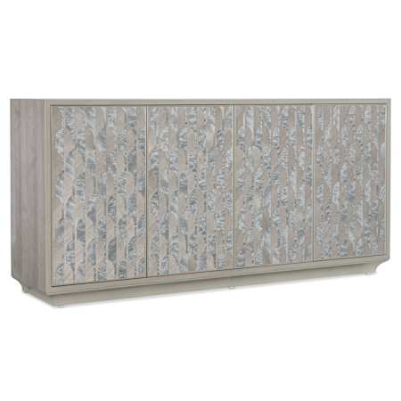 Hooker Furniture Melange 78" Wide Wood Accent Cabinet Silver / Gray