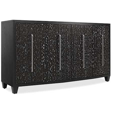 Hooker Furniture Melange 64" Wide Oak Wood TV Stand Black / Silver