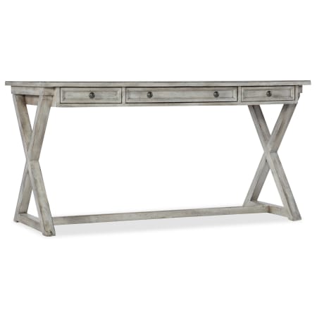 Hooker Furniture Dixon 60" Wide Oak and Poplar Wood 3 Drawer Writing Desk with Faux Leather Top from the Melange Collection Light Gray