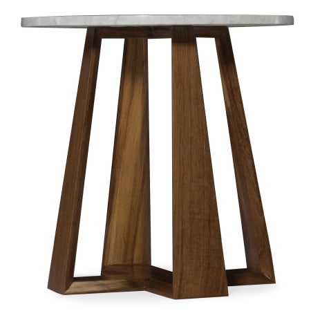 Hooker Furniture Luca 24" Diameter Marble Top Parota Wood Side Table from the Melange Collection White Marble / Medium Parota