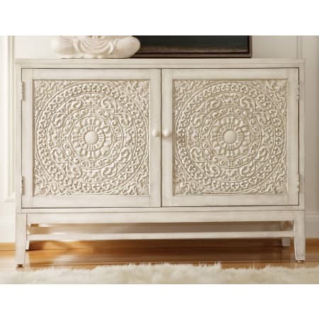 Hooker Furniture 54-1/4 Inch Wide Poplar Wood Cabinet from the Melange - Matisette Collection Creamed White
