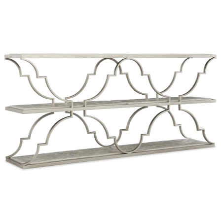 Hooker Furniture Golden Gate 14" Long Gypsum Top Metal Console Table from the Melange Collection Matte Gypsum / Champagne