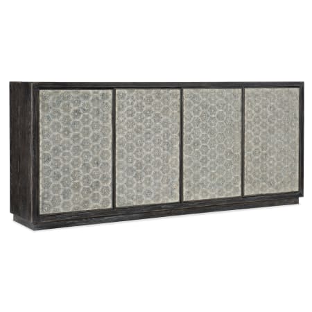 Hooker Furniture Greystone 90" Wide Urban Industrial Carved Door Credenza Sideboard Buffet Cabinet from Melange Dark Wood / Gray