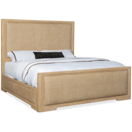 Hooker Furniture Retreat King Cane and Wood Panel Bed Frame with Cane Panel Inserts Dune