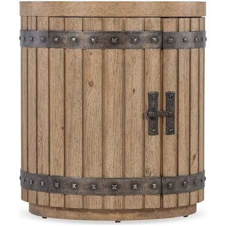 Hooker Furniture Vineyard Row 22" Diameter Wood and Resin Table Sonoma / Rustic Hammered Metal