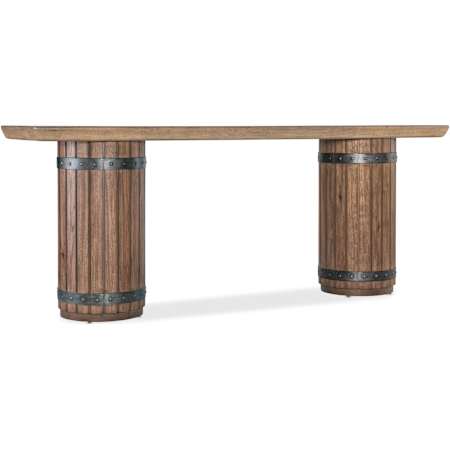 Hooker Furniture Vineyard Row 86" Wide Wood and Resin Table Sonoma / Napa / Rustic Hammered Metal
