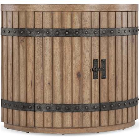 Hooker Furniture Vineyard Row 38" Wide Hickory Wood Nightstand with Magnetic Door Catches Sonoma / Rustic Hammered Metal