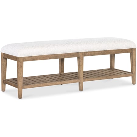 Hooker Furniture Vineyard Row 58" Wide Polyester Bench with Slatted Bottom Shelf Sonoma / White Zin