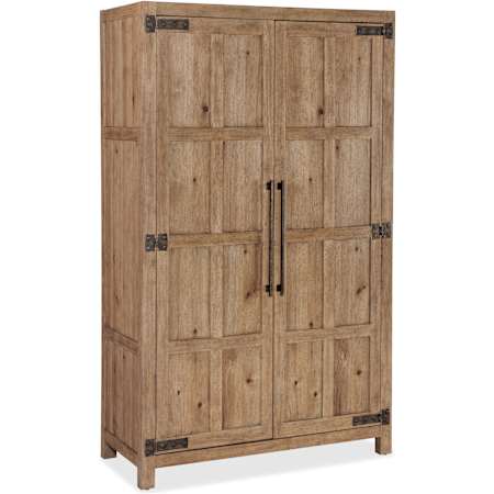 Hooker Furniture Vineyard Row 50" Wide 3 Drawer Hickory and White Oak Storage Furniture with Clothing Rod Sonoma / Rustic Hammered Metal
