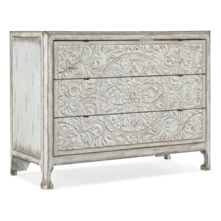 Hooker Furniture La Grange 45" Wide 3 Drawer Pecan Veneer Dresser Antique White / Antique Pewter