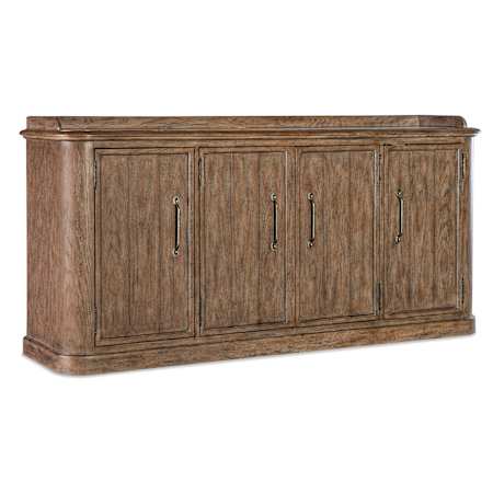 Hooker Furniture Americana 78" Wide Oak Buffet Honey / Antique Bronze