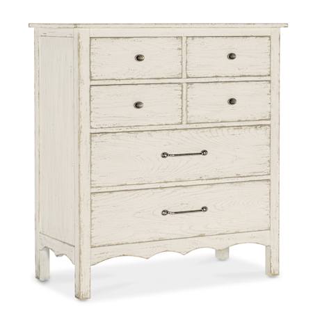 Hooker Furniture Americana 42" Wide 6 Drawer Cedar and Oak Dresser Daisy / Antique Bronze