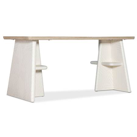 Hooker Furniture Commerce and Market 64" Wide Veneer Table Creamy White / Light Elm