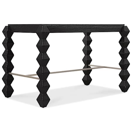 Hooker Furniture Commerce and Market 57" Metal, Resin, and Veneer Writing Desk Charred Black / Pewter